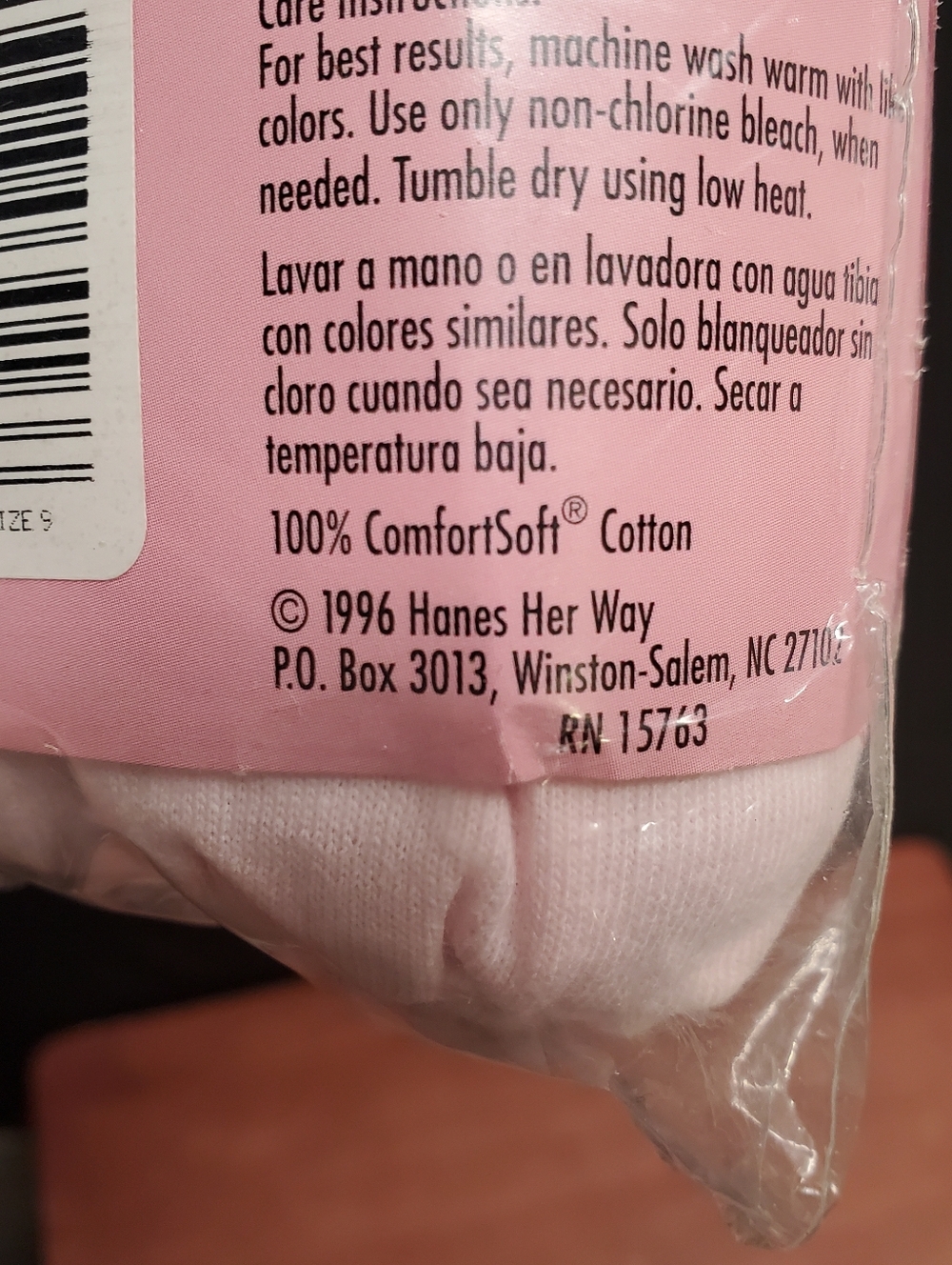 Vintage 1996 Hanes Her Way PASTEL Cotton Briefs 3 Pack Size 9 - Picture 6 of 6